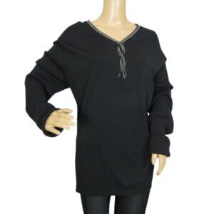 Eugen Klein Sequins Black Long Sleeve Sweater